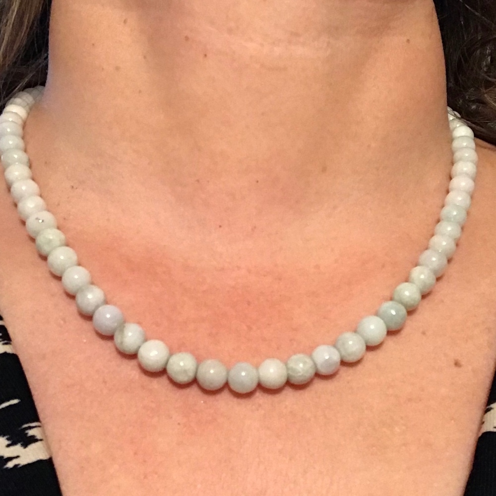 8mm beaded Grade A Jade 21” necklace